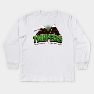 Greeti. Twin Peaks (V2) - Heather Kids Long Sleeve T-Shirt